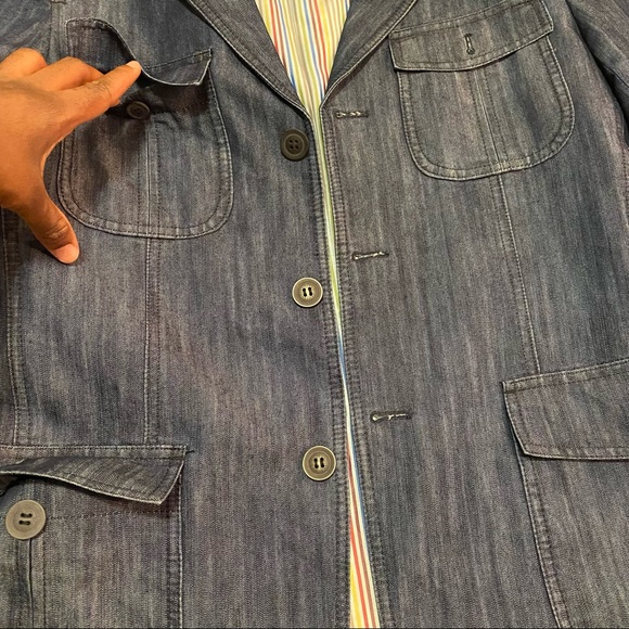 COPY - Aolige men's club dark blue jeans blazer size 44 from Italy 💙 - Picture 5 of 11